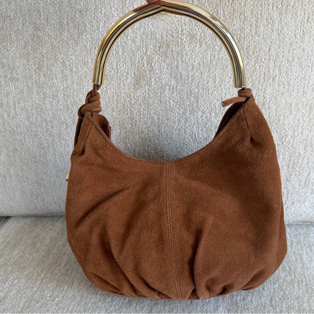 Haute Hippie Suede Hobo Bag with Gold Detail - Picture 6 of 15